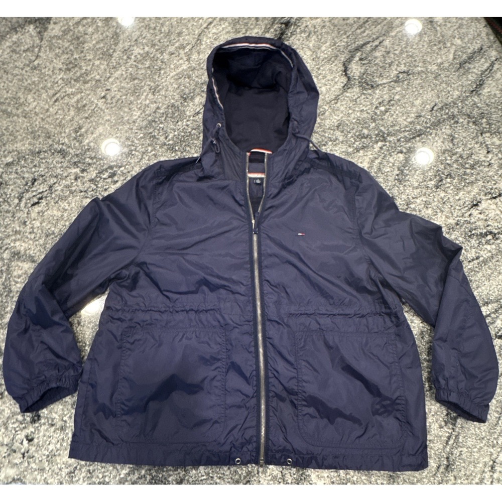 Tommy Hilfiger Windbreaker‎ Jacket Size XL Navy Blue #827